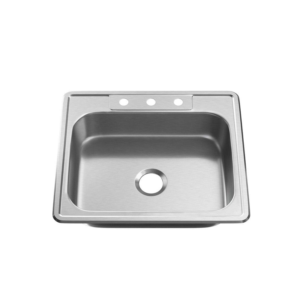 PROFLO® Bealeton 25 x 22 in. Stainless Steel Single Bowl Drop-in Kitchen Sink