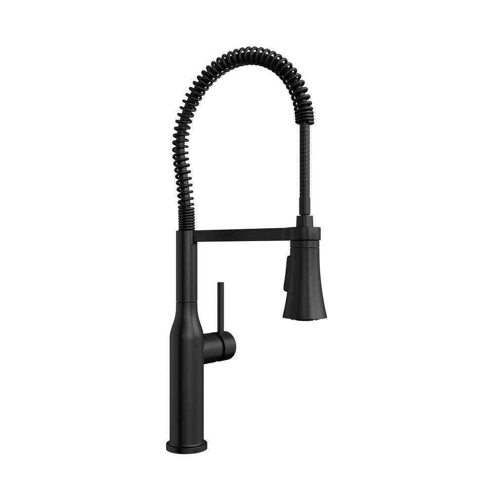 PROFLO® Basque Single Handle Pre-Rinse Kitchen Faucet in Matte Black