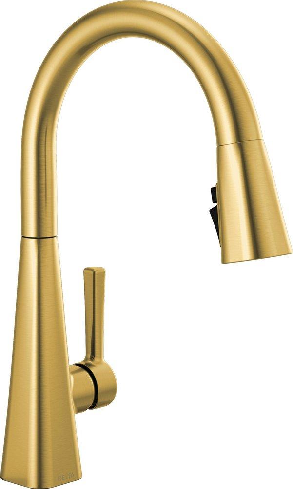 Delta Faucet Lenta™ Single Handle Pull Down Kitchen Faucet in Brushed Gold