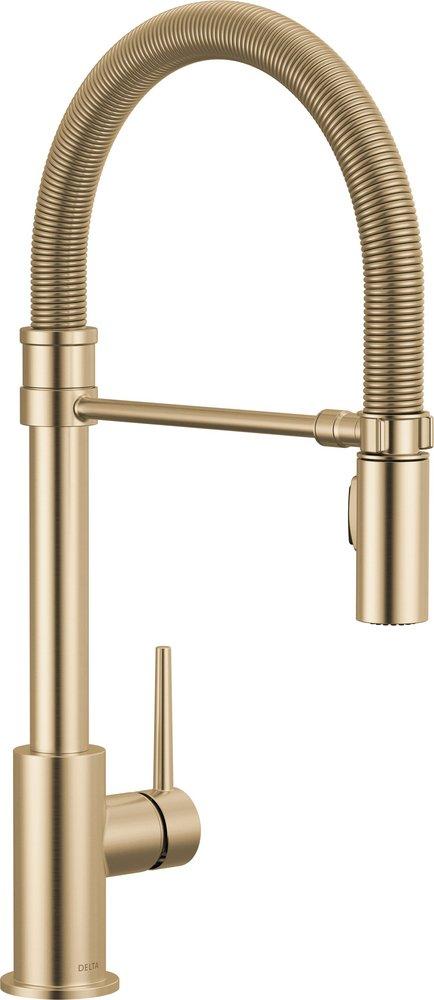 Delta Faucet Trinsic® Single Handle Pull Down Kitchen Faucet in Champagne Bronze
