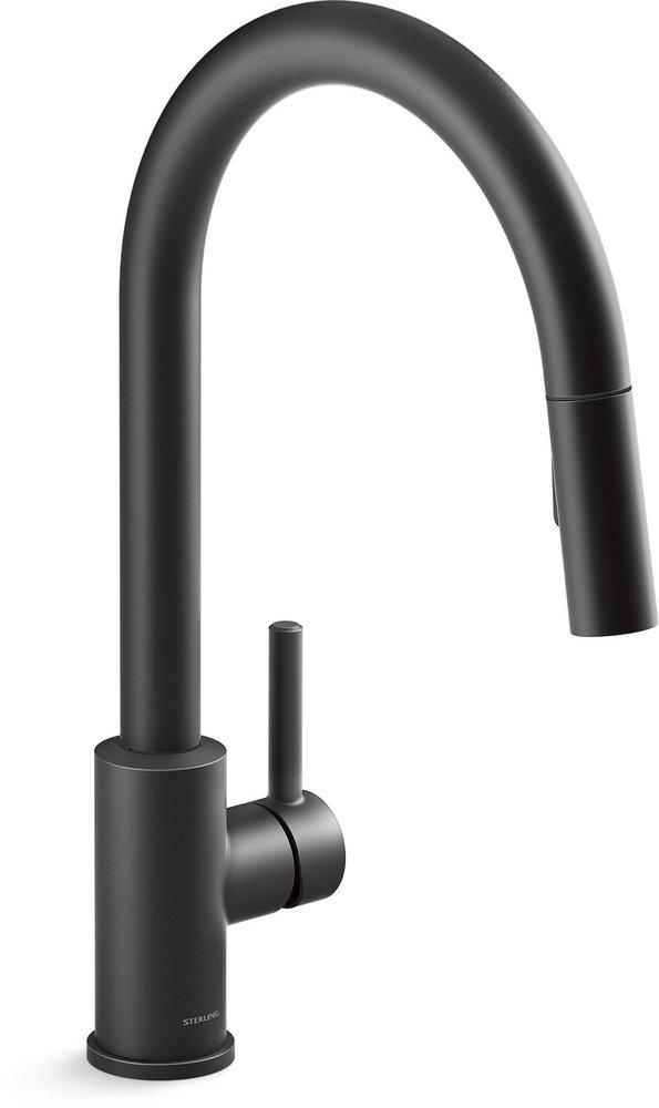 Sterling Traverse™ Single Handle Pull Down Kitchen Faucet in Matte Black