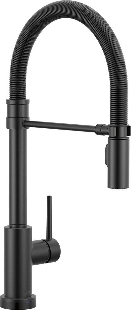 Delta Faucet Trinsic® Single Handle Touchless Kitchen Faucet in Matte Black