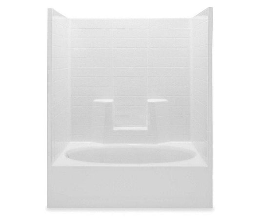 Aquatic Everyday 60 in. x 37-1/4 in. Tub & Shower Unit in White with Right Drain