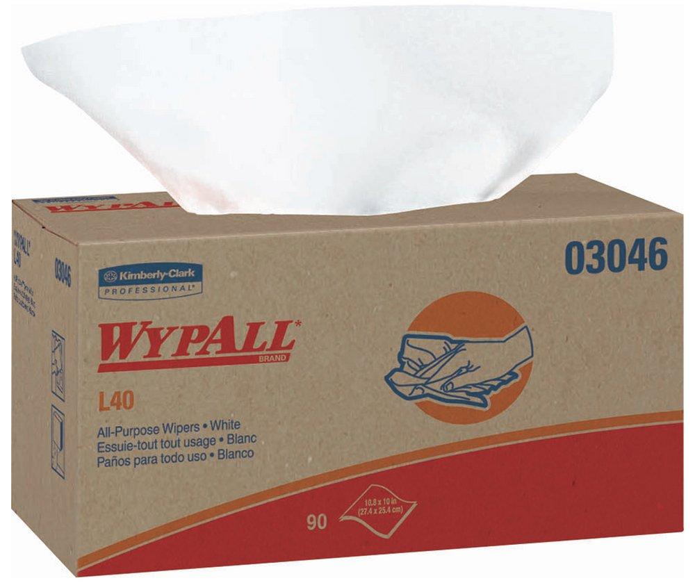WypAll® L40 10 in. Pop-Up Wipes Box In White (90 per Box)