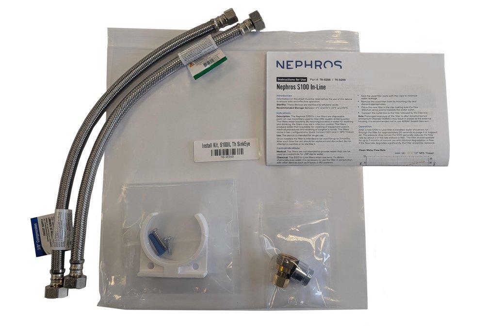 INSTALL KIT - S100 IN-LINE THREADED SINK AND EYEWASH STATION