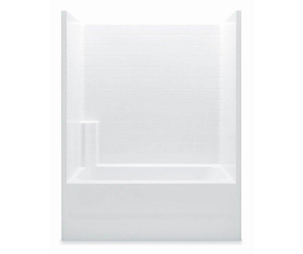 Aquatic Everyday 60 in. x 33-1/4 in. Tub & Shower Unit in White with Right Drain
