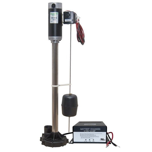 Zoeller Pump Co Aquanot® II 585 12V Battery Backup Pedestal Sump Pump System with Electronic Charger
