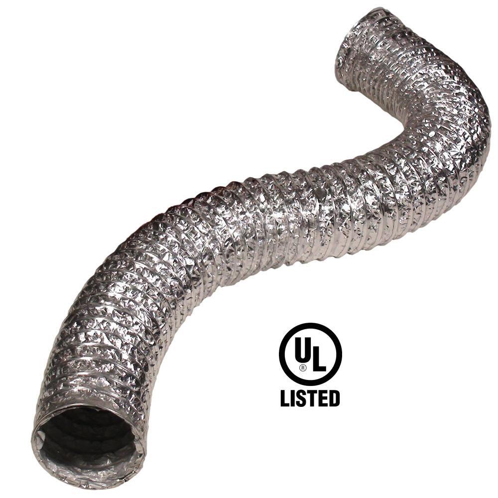 Deflecto Supurr-Flex® 4 in. x 25 ft. Silver Uninsulated Flexible Air Duct