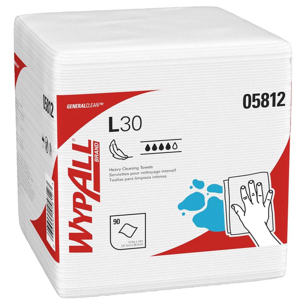 WypAll® L30 Economy Wipe Quarter Fold in White 90-Count