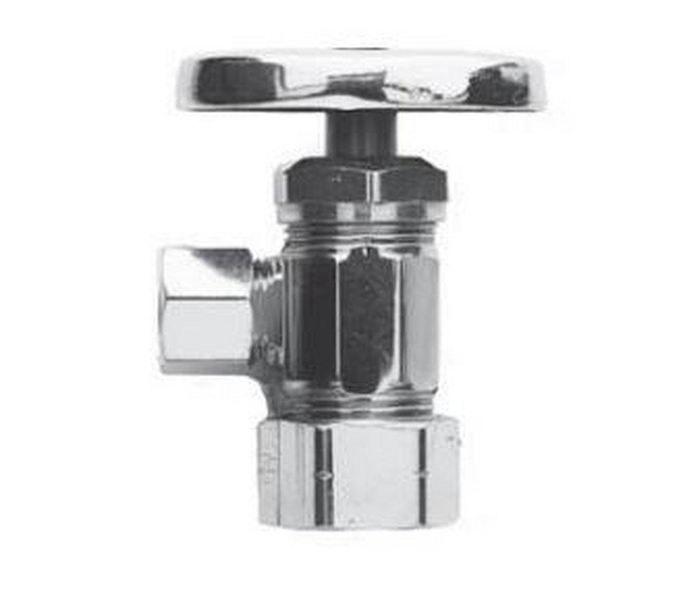 Brasstech Model 403 1/2 x 3/8 in. Compression x OD Compression Oval Angle Supply Stop Valve in Flat Black