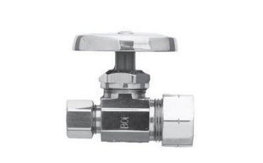 Brasstech Model 412 1/2 x 3/8 in. Compression x OD Compression Oval Straight Supply Stop Valve in Flat Black