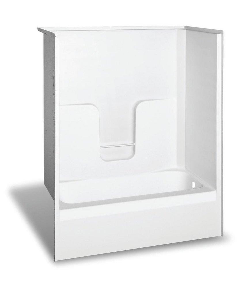 Aker by MAAX Professional 60 in. x 31-1/2 in. Tub & Shower Unit in White with Left Drain