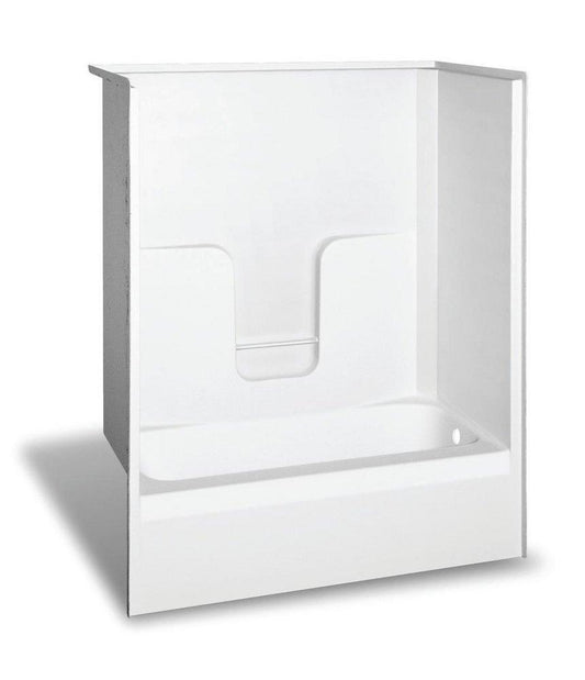Aker by MAAX Professional 60 in. x 31-1/2 in. Tub & Shower Unit in White with Left Drain