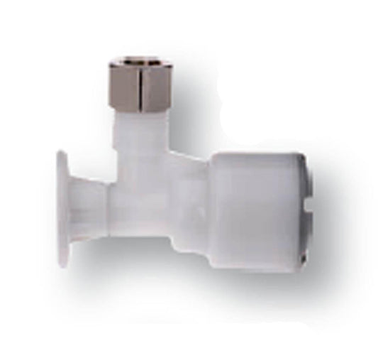 Accor Technology FlowTite® 1/2 x 3/8 in. Push x OD Compression Pull Angle Supply Stop Valve in White