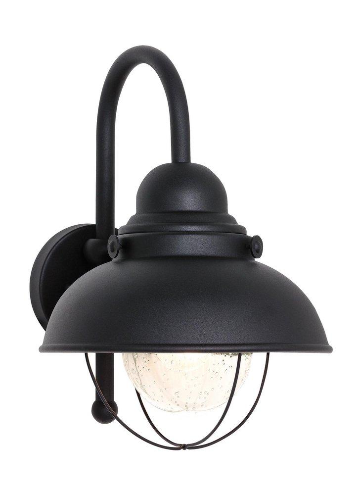 Visual Comfort & Co. Generation Lighting Sebring 15-3/4 x 11-1/4 in. 100W 1-Light Outdoor Wall Lantern in Black