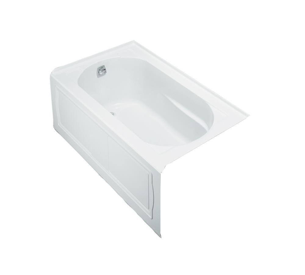 KOHLER Devonshire® 60 in. x 32 in. Whirlpool Alcove Bathtub with Left Drain in White