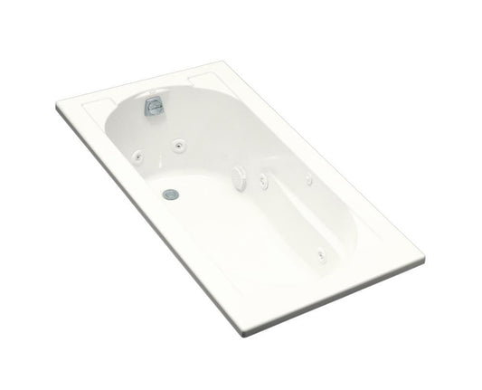 KOHLER Devonshire® 60 x 32 in. Whirlpool Drop-In Bathtub with Reversible Drain in White