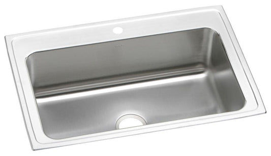 Elkay Lustertone® 33 in. Drop-in Stainless Steel Single Bowl Kitchen Sink in Lustrous Satin