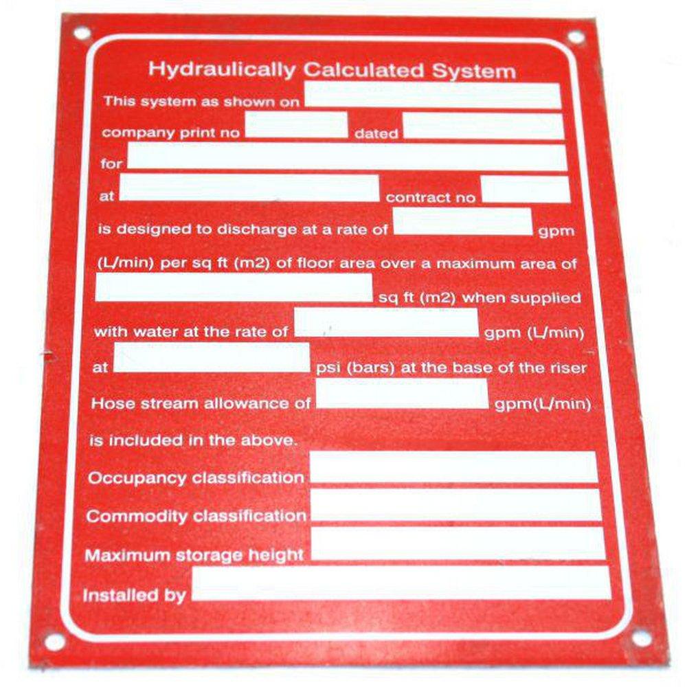 5 x 7 in. Aluminum Fire Sprinkler Sign
