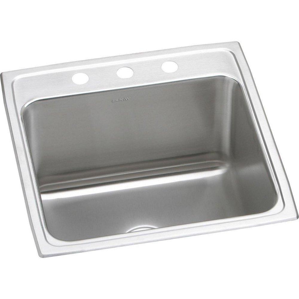 Elkay Lustertone® 22 in. Drop-in Stainless Steel Single Bowl Kitchen Sink in Lustrous Satin