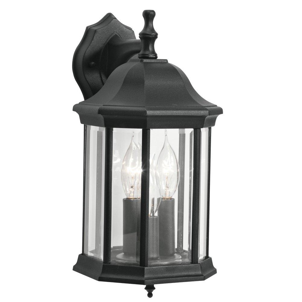 Kichler Lighting Chesapeake 60W 3-Light Candelabra E-12 Incandescent Wall Lantern in Painted Black