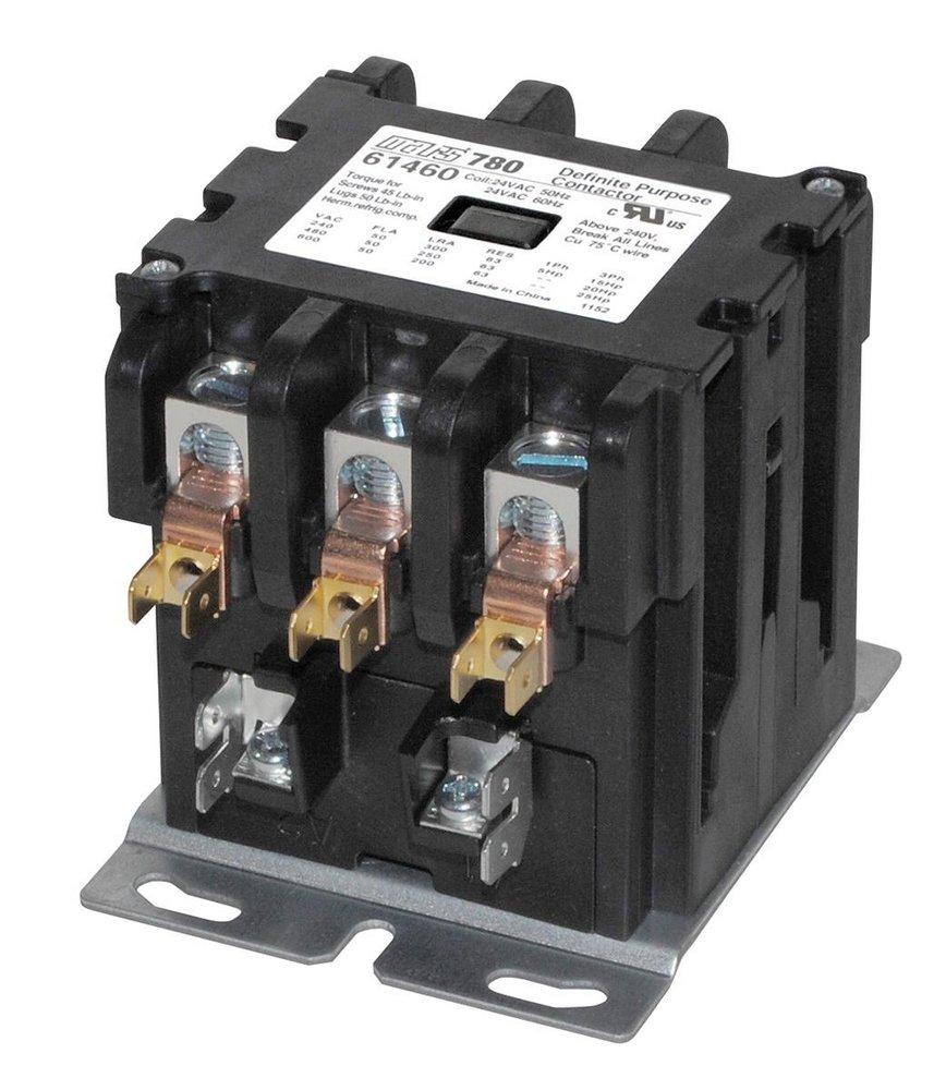 60 Amp 240 V 4-7/10 in. 3-Phase Furnace Contactor