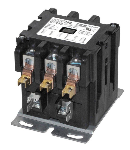 60 Amp 240 V 4-7/10 in. 3-Phase Furnace Contactor
