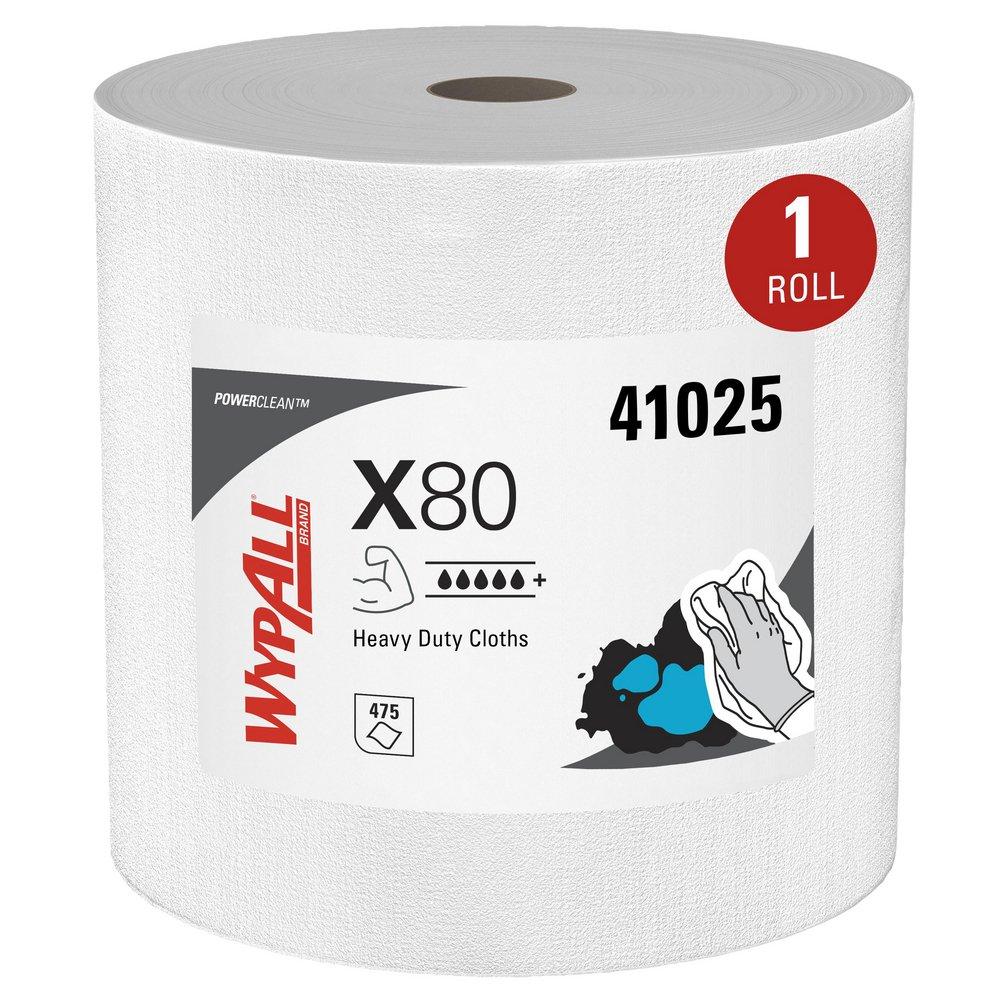 WypAll® X80 13-2/5 in. Jumbo Wipes Roll in White (475 per Roll)