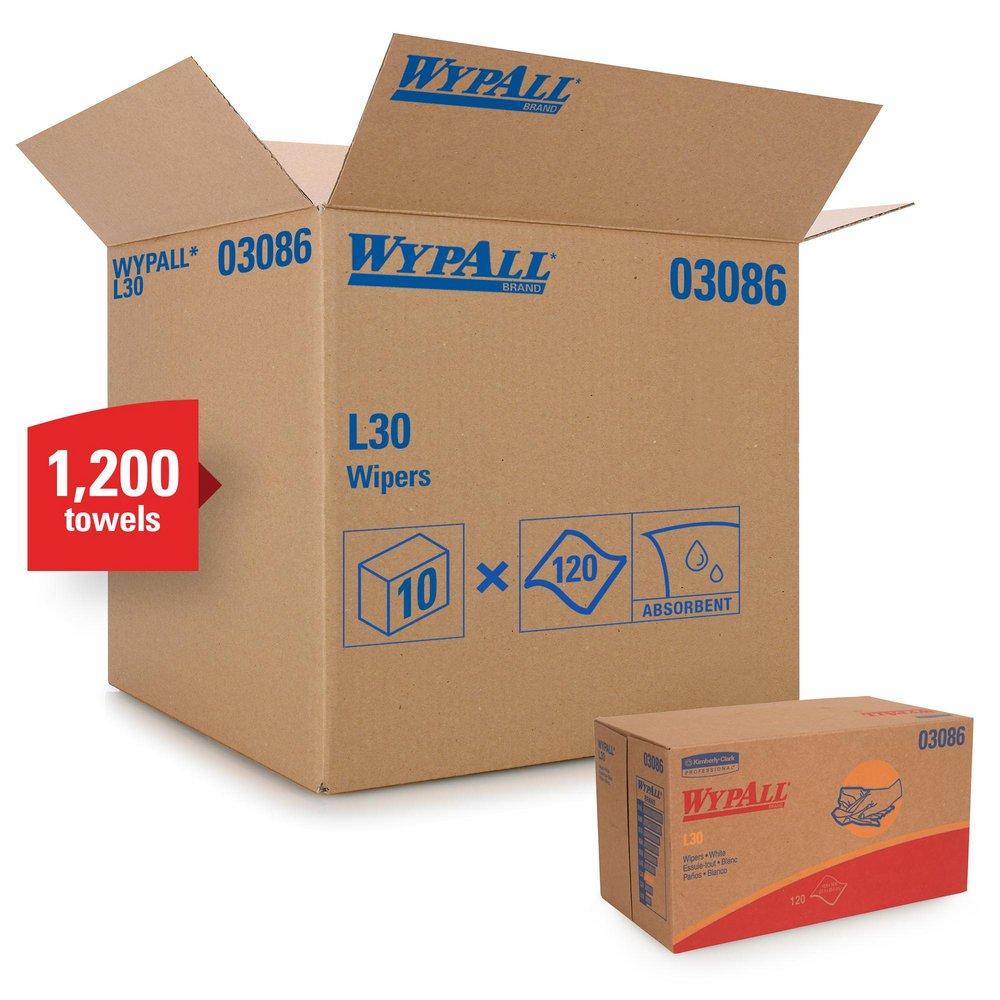 WypAll® L30 10 in. Pop-Up Wipes Box White (Box of 120)