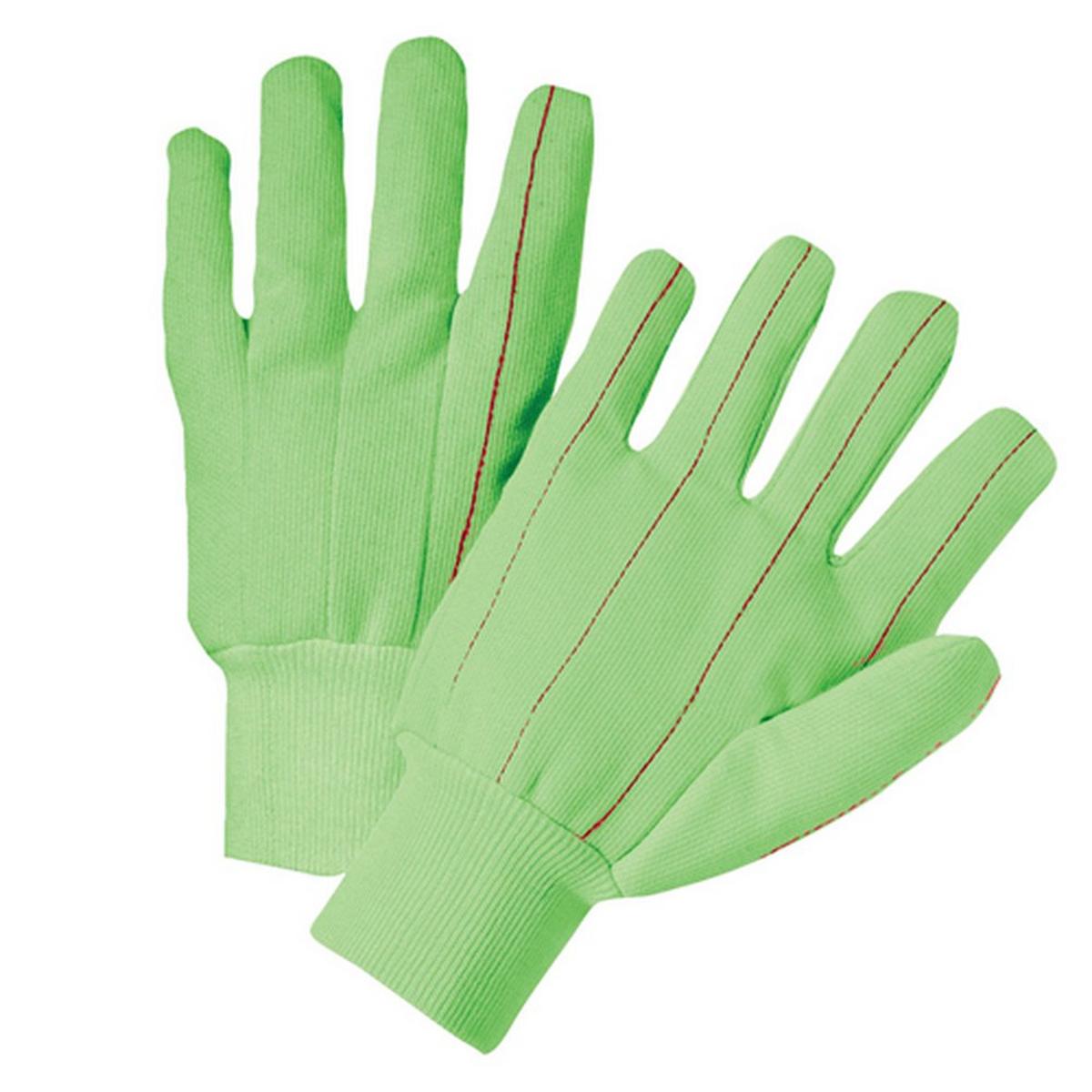 Size L Cotton Glove in Lime Green