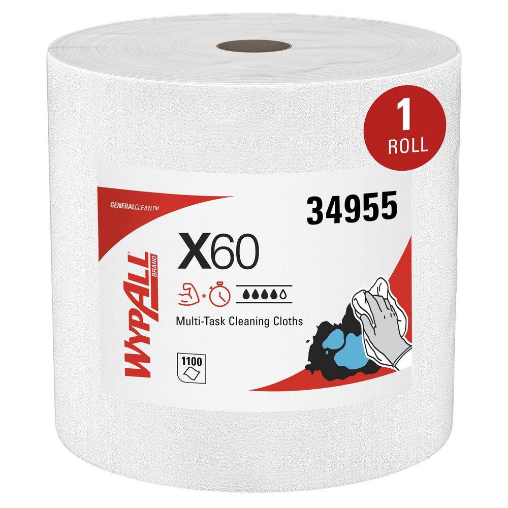 WypAll® X60 13 in. Teri Jumbo Roll in White (1100 per Roll)