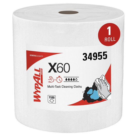 WypAll® X60 13 in. Teri Jumbo Roll in White (1100 per Roll)