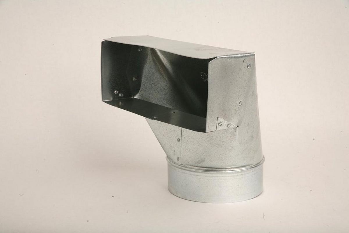 10 x 4 x 4 in. 90 Degree Boot Galvanized Steel 30 ga