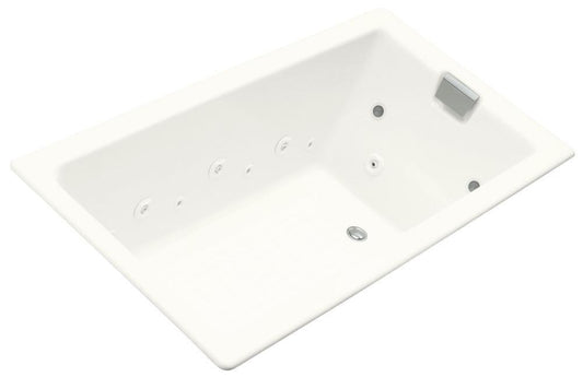 KOHLER Tea-For-Two® 66 x 36 in. Whirlpool Drop-In Bathtub with End Drain in White