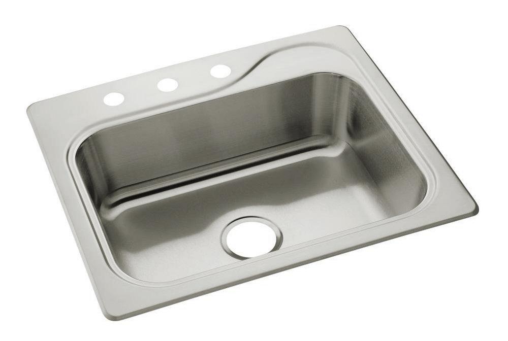Sterling Southhaven® 25 in. Drop-in Stainless Steel Single Bowl Kitchen Sink in Satin Stainless Steel