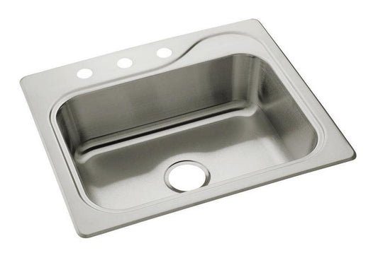 Sterling Southhaven® 25 in. Drop-in Stainless Steel Single Bowl Kitchen Sink in Satin Stainless Steel