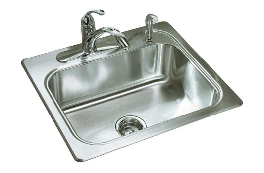 Sterling Southhaven® 25 in. Drop-in Stainless Steel Single Bowl Kitchen Sink in Satin Stainless Steel