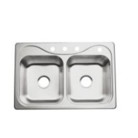 Sterling Southhaven® 33 in. Drop-in Stainless Steel Double Bowl Kitchen Sink in Satin Stainless Steel