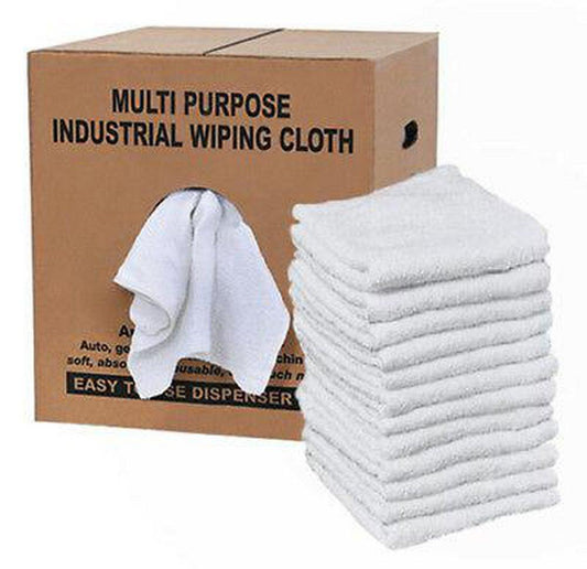 5 lbs. Terry Wipping Rags in White
