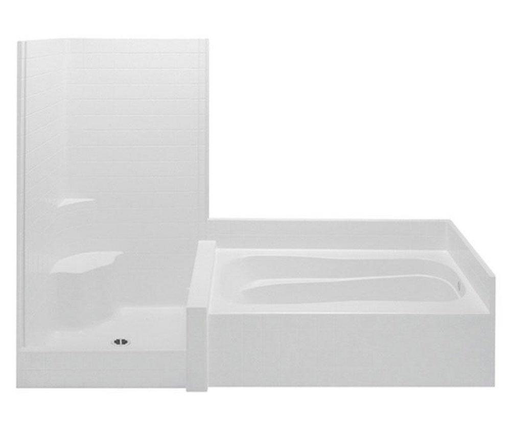 Aquatic Darsey 114 x 42 in. Right Hand Tub & Shower Unit in White