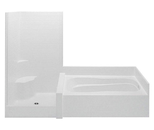 Aquatic Darsey 114 x 42 in. Right Hand Tub & Shower Unit in White
