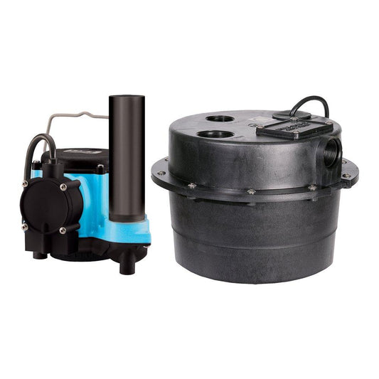 Little Giant Drainosaur® 1/3 HP 115V Cast Iron Submersible Sump Pump with 3.5 gal Tank