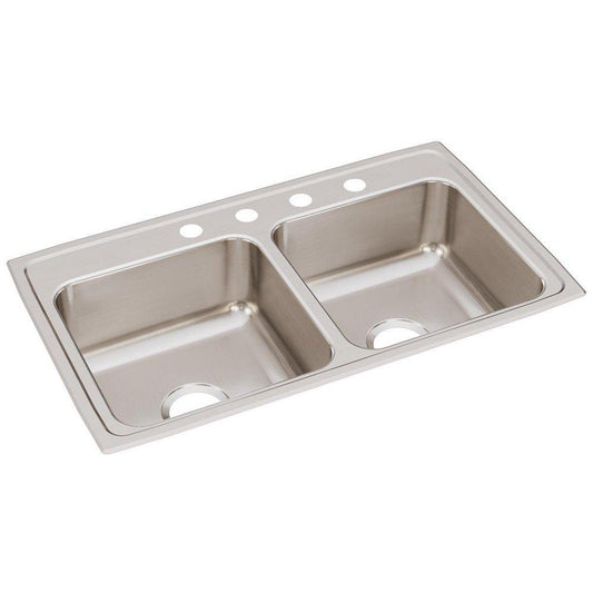 Elkay Lustertone® 33 in. Drop-in Stainless Steel Double Bowl Kitchen Sink in Lustrous Satin