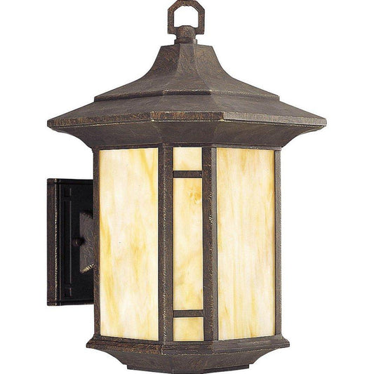 Progress Lighting Arts and Crafts 150 W Medium Wall Lantern in Weathered Bronze