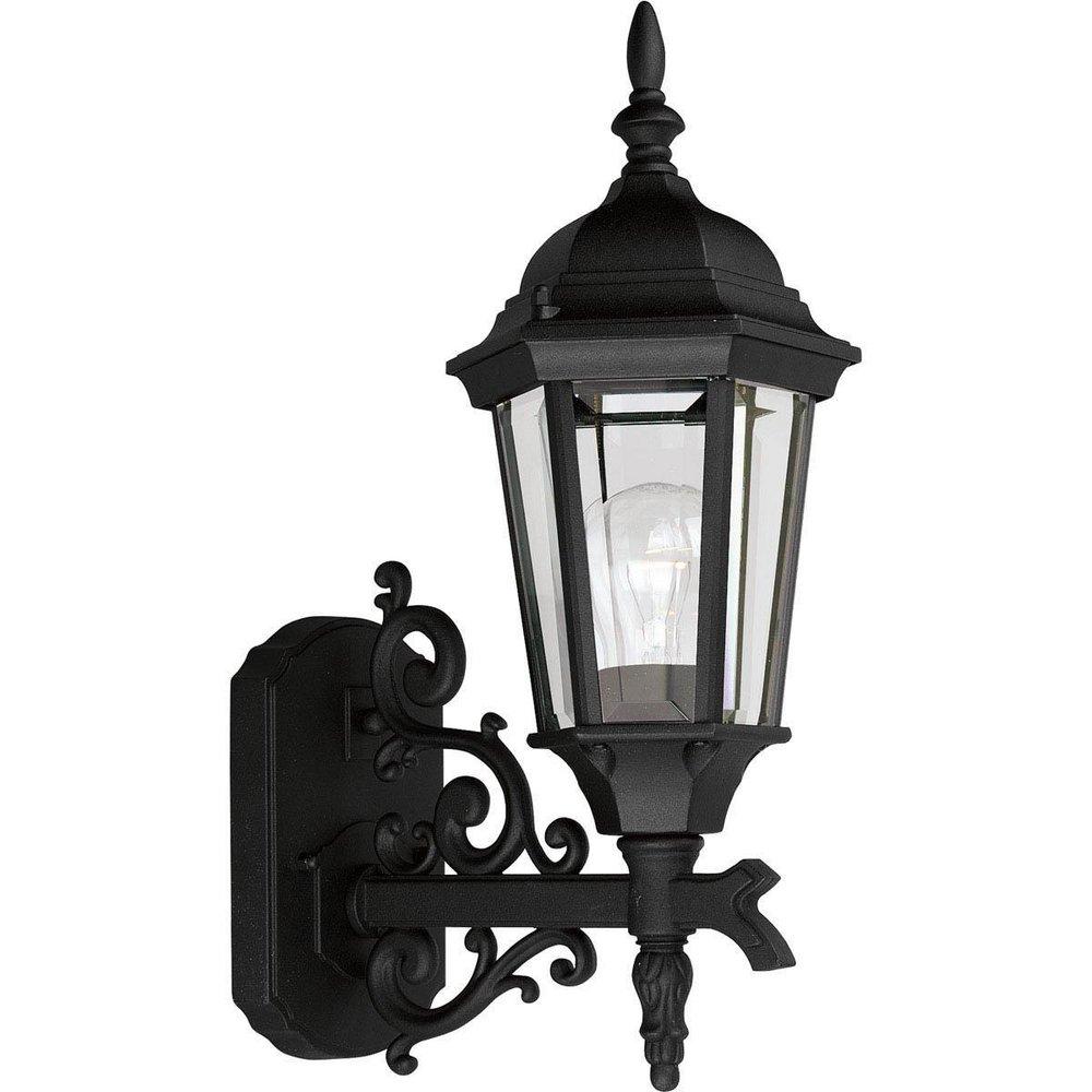 Progress Lighting Welbourne 6-1/2 in. 100W Medium Wall Lantern in Black