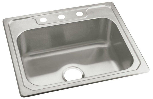 Sterling Middleton® 25 in. Drop-in Stainless Steel Single Bowl Kitchen Sink in Satin Stainless Steel