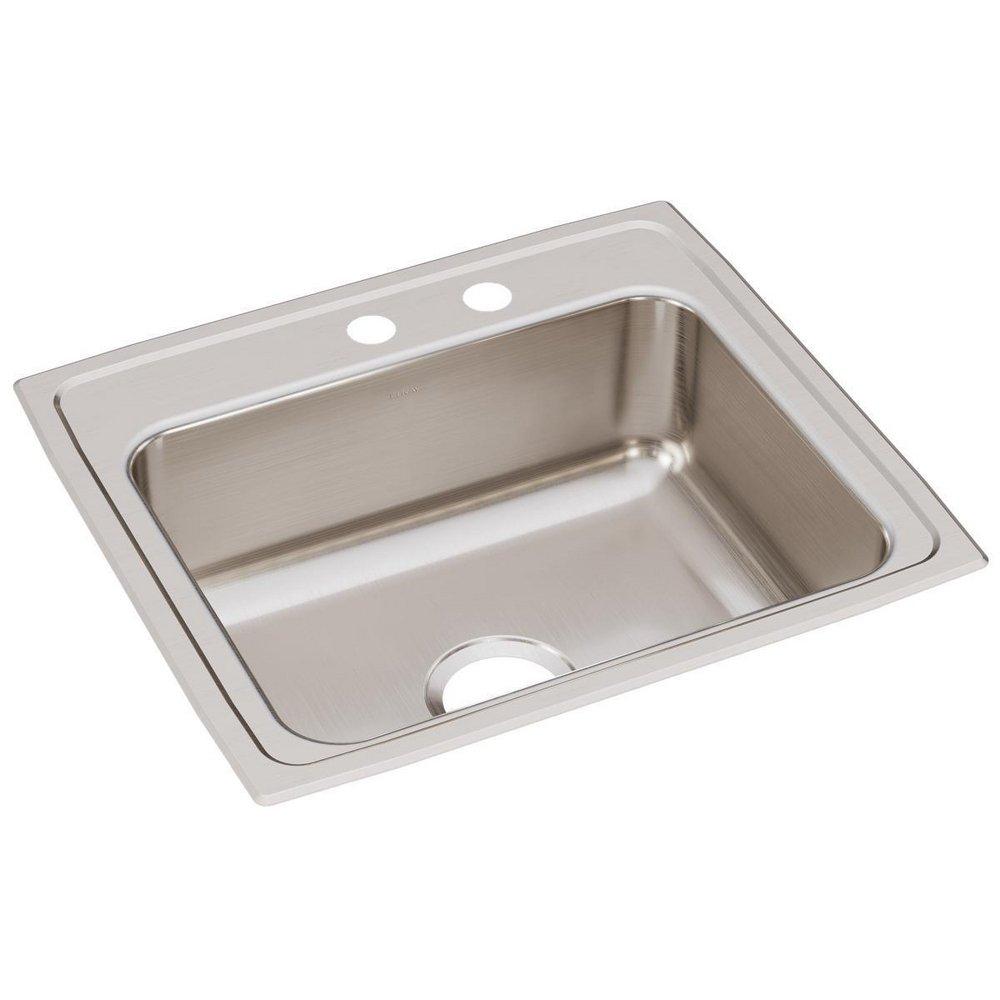 Elkay Lustertone® 22 x 19-1/2 in. 2 Hole Stainless Steel Single Bowl Drop-in Kitchen Sink in Lustrous Satin