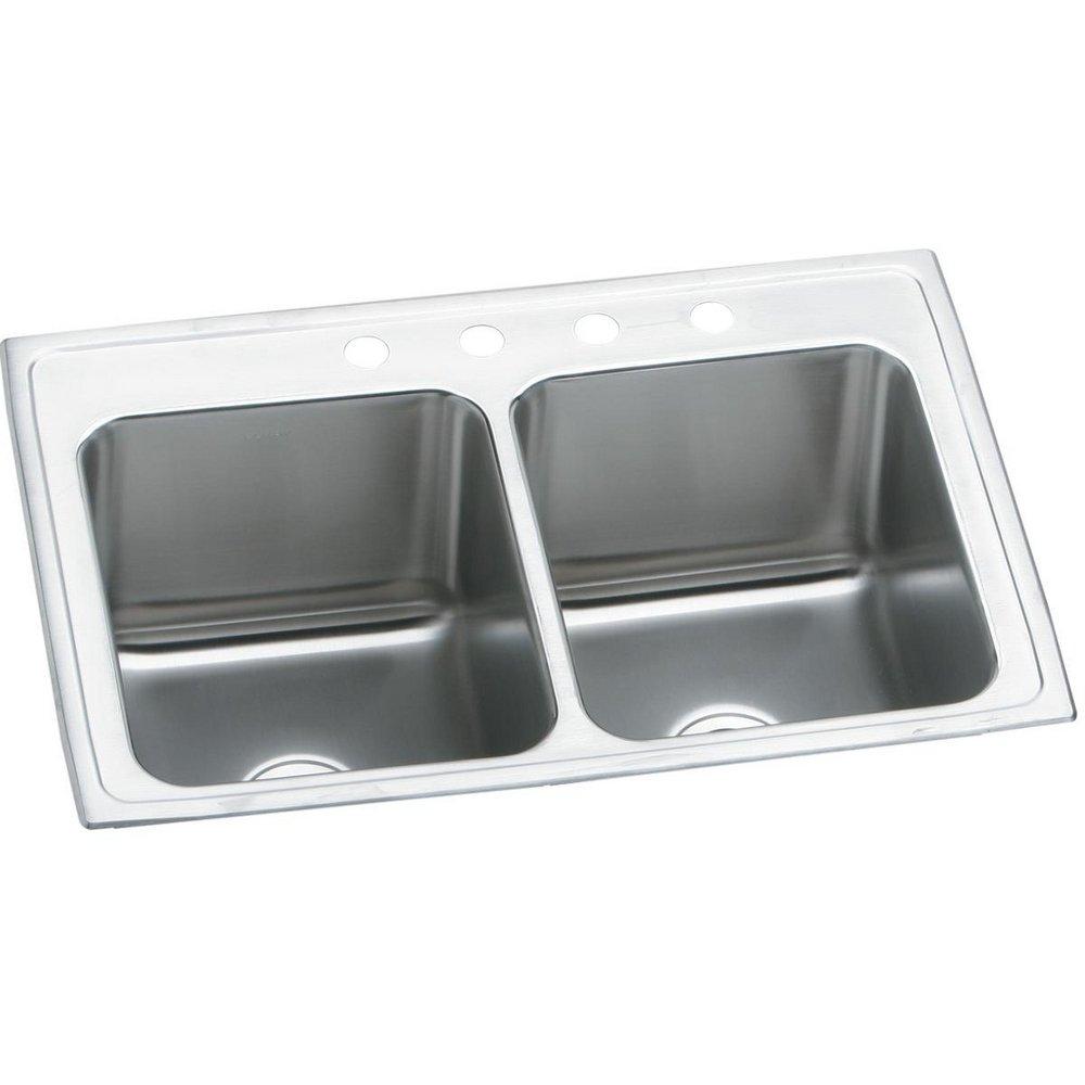 Elkay Lustertone® 25 in. Drop-in Stainless Steel Double Bowl Kitchen Sink in Lustrous Satin