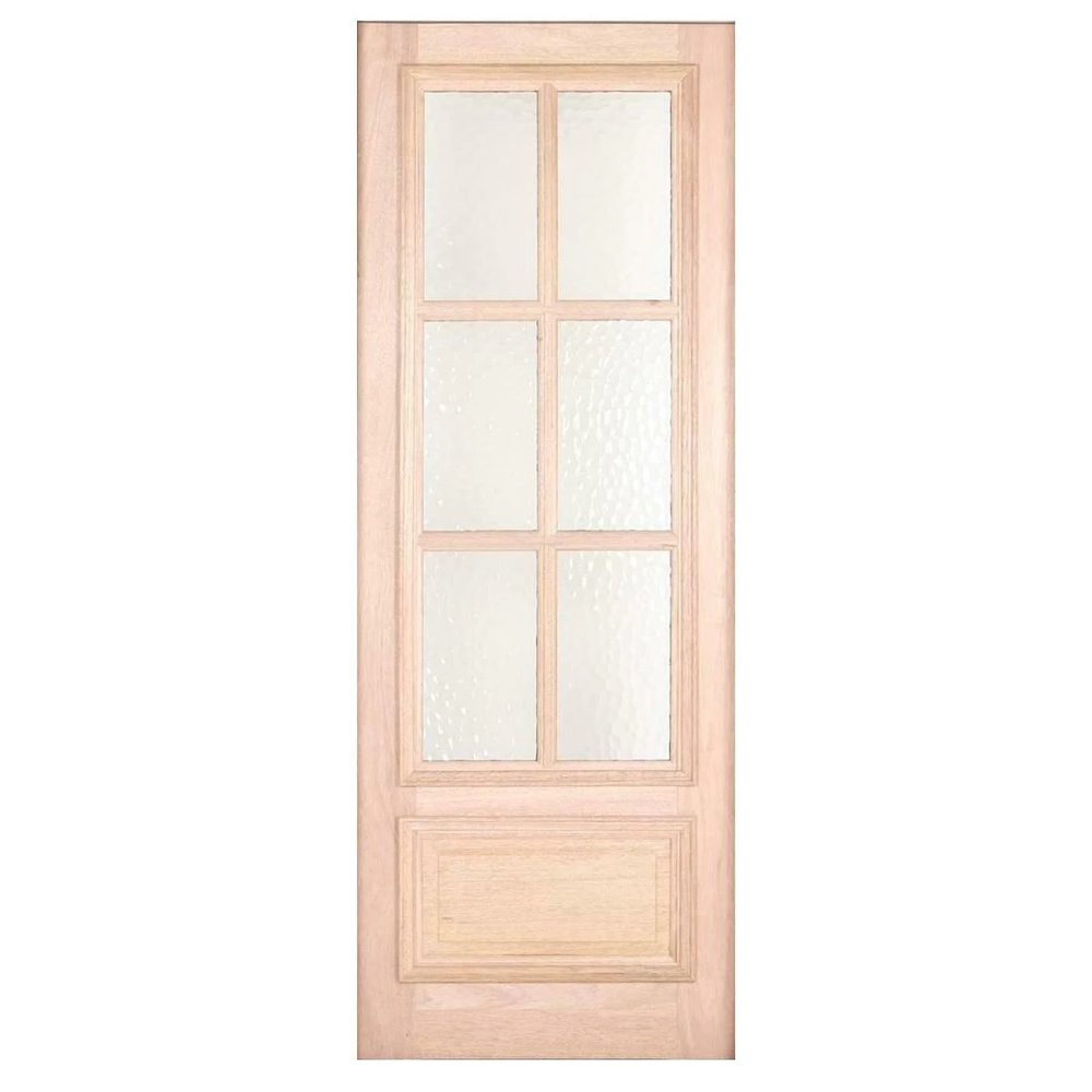 36x96 in Exterior Mahogany Door Slab | 6 Lite