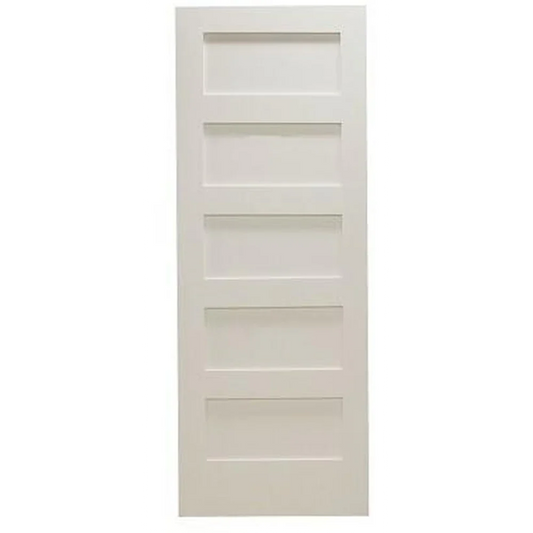 24 in x 80 in Shaker 5-Panel Solid Core Primed MDF Interior Door Slab